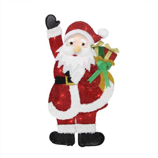 32 Lighted Tinsel Waving With Gift Christmas Yard Art 32 Lighted Tinsel Waving With Gift Christmas Yard Art Decoration